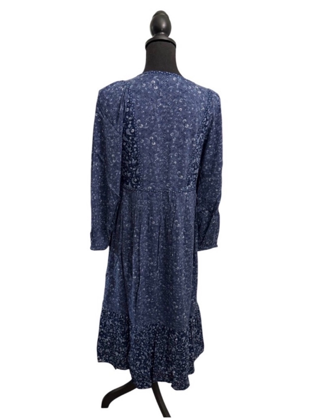 Old Navy Women's Blue Floral Sleeveless Dress Small, Smocked, Midi Dress 1 left - Picture 3 of 6